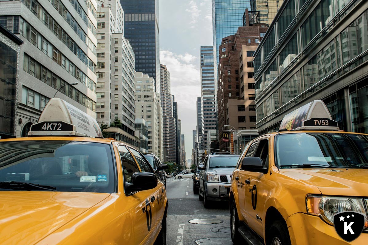 Taxi cab on New York roads